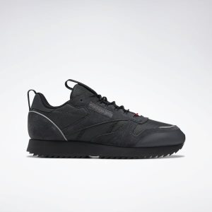 Adidasy Męskie Reebok Classic Leather Ripple Trail Szare/Czarne PL 31QJIYL